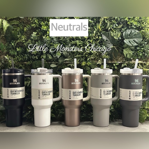 STANLEY 40 oz tumbler BLACK travel quencher neutral mug, all tags, ship daily - Picture 1 of 6